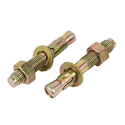 Aexit Yellow Zinc Anchors Plated Expansion Bolt Anchors Gecko Car Repair Bolts Expansion Anchors M16x100mm 2pcs