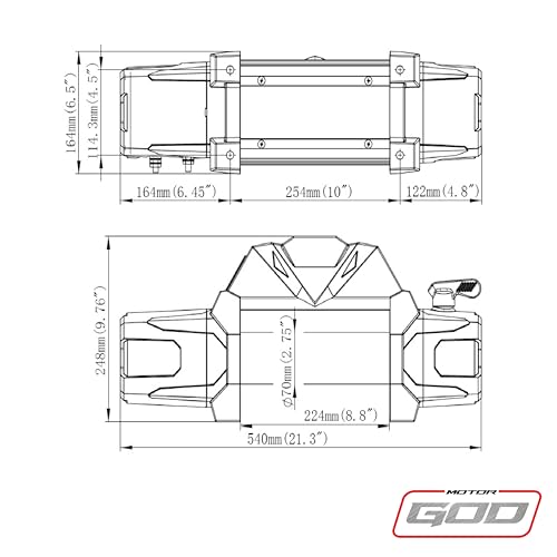 Winch eléctrico 10000 lb con cuerda sintética 12V miniatura 4