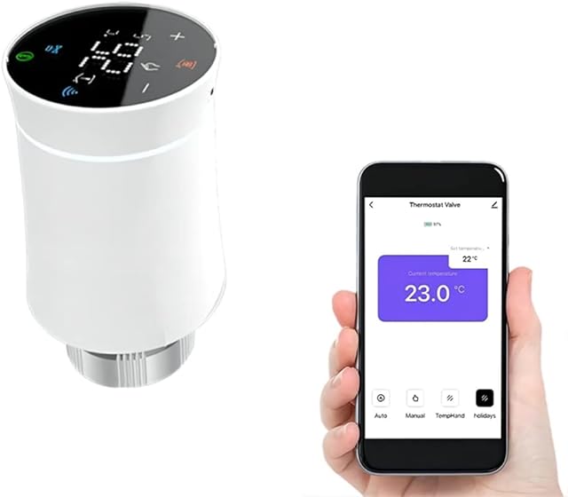 Zigbee Radiator Thermostat Valve Head Programmable Smart Radiator Valve Thermostatic Compatible Alexa Google Home Tuya Smart Life APP (Not Include Gateway)