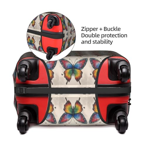 Rainbow Butterfly Print Luggage Cover For Suitcases, Elastic Travel Bag For Luggage, Stylish Design4