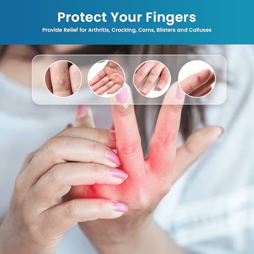 Image of Kimihome 10 PCS Gel Finger Sleeve Protectors - Silicone Finger Sleeves Cushions and Protects - Finger Cots Bandages Provide Relief for Finger Cracking, Corns, Blisters and Calluses Protect (Clear)
