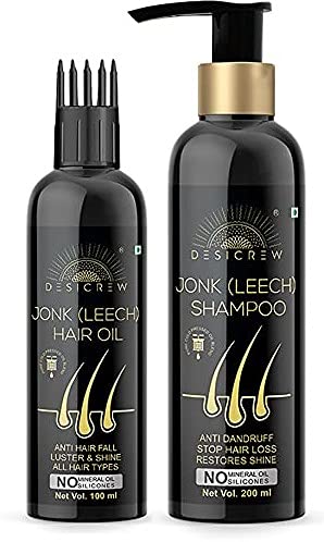 Desicrew Jonk (leech) Oil & Jonk (leech) Shampoo for Hair Fall Control 300 ml (Pack Of 2, 100 ml each)