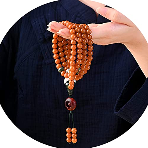 Chapelet bouddhiste panzhu authentique collier tibétain racine de bodhi