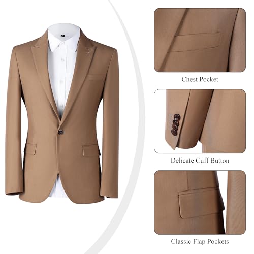 Mens Suit Slim Fit Solid Suit Jacket Double Breasted Vest and Dress Pants 3 Piece Set Prom Wedding Suits for Men4