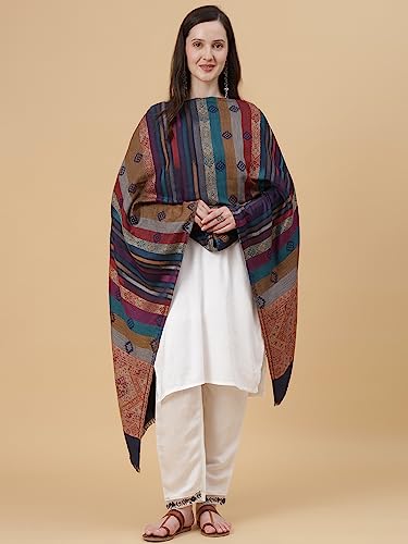 Zamour Women Jacquard Weave Large Shawl Wrap in Soft Material 40x80 inches in Black4
