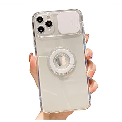 Bakicey Fodral med ring kompatibel för iPhone XS Max, iPhone XS Max silikon skyddsfodral med kamera glider skydd transparent TPU stötfångare mobiltelefonfodral skydd för iPhone XS Max – vit