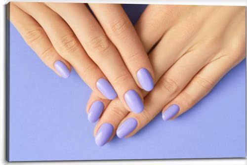 Womans hands fashionable very manicure Spring summer nail design Canvas