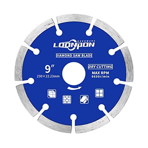 Diamond Cutting Disc ∅230mm, Diamond Saw Blade with 22.23mm Hole Diameter for Angle Grinder Cutting Brick, Concrete, Marble, Granite Cover