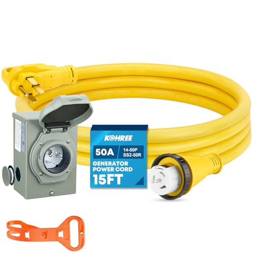 Kohree Generator Cord with Power Inlet Box