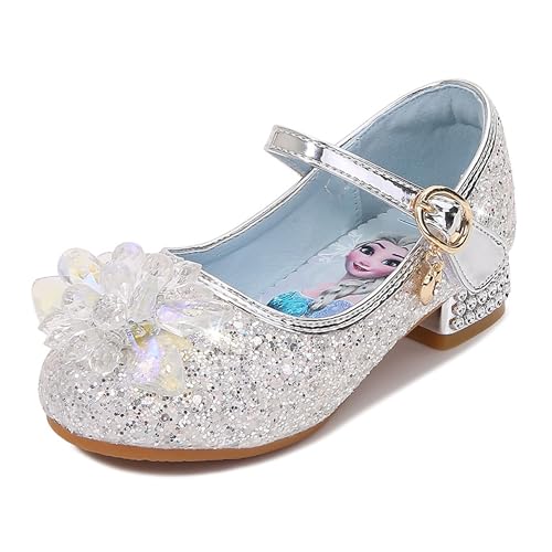 Monissy Déguisement Doux Chaussures Enfant Paillettes de Princesse Comfortable Mariage Noël Fête Anniversaire Carnaval Cérémonie Fête Cadeau Fille Ballerines Cosplay pour Enfant Costume