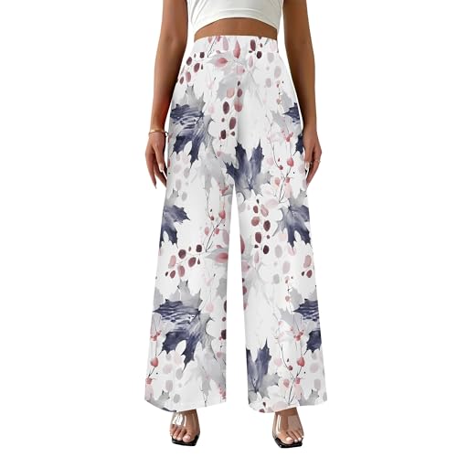 2025 Trendy High Waist Wide Leg Pants for Women Casual Loose Stretch Palazzo Pants for Vacation2