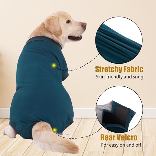 Axcimond Hundebody Nach Op Leckschutz Op Body Hund Kastration Hündin Rüde Medical Pet Shirt Hund Einteiler Wundschutzanzüge für Hunde Mit Klettverschluss Alternativen zu Kegel und Halskrause Blau S