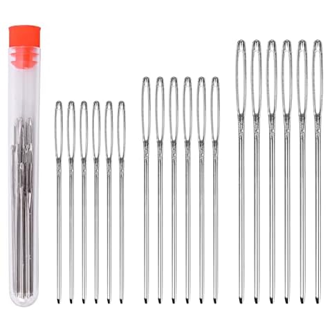 Smukdoo Large Eye Blunt Needles,15 PCS Hand Sewing Needles Yarn Knitting Needles,3 Sizes Cover