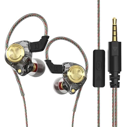 DUCK DANCE Wired Earbuds with Mic – Heavy Bass Zero Latency Metal IEM Headphones