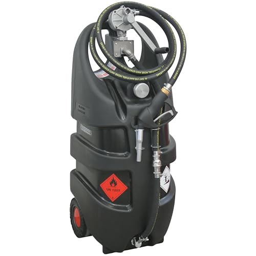 Réservoir Essence Mobile 110 L avec Pompe À Essence 12v ATEX, débit 45 l/min. Réservoir de Carburant avec câble de connexion à la batterie. Tuyau...