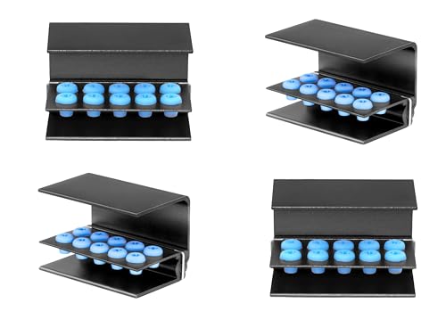 Castanai 4Pc/Set 10 Holes Burs Holder Block Case for CA/RA?FG Autoclavable Burs Holder with Silicon Cover Dentistry Organizer Aluminium (Black)