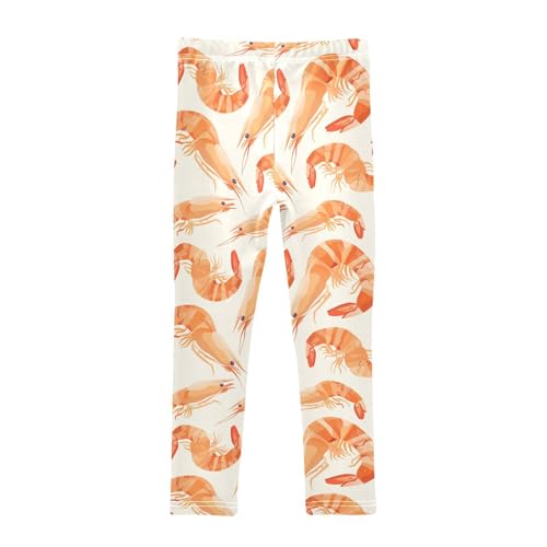 Girls Leggings Funny Shrimp Animal Soft Toddler Leggings for Girls Kids Pants Size 4T-10T2