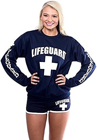 LIFEGUARD Red Crew Neck Sweatshirt for Women, Teen & Girls, Ladies.