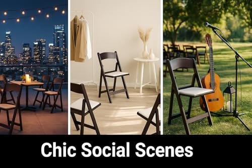 Image of BTEXPERT Resin Folding Chair Vinyl Padded Seat Indoor Outdoor Lightweight Set for Home Event Party Picnic Kitchen Dining Church School Weddings Set of 12 Brown