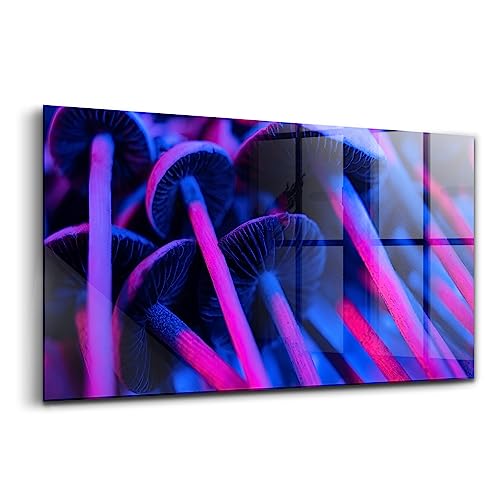 Peinture murale verre Wallart champignons magiques pour salon moderne