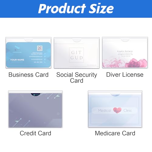 20 Pcs Credit Card Protector Sleeves, Waterproof Medicare Card Protector Sleeve Soft Clear Plastic Card Holder for Credit Medicare Business Ssn Debit and Id Cards (3.82 X 2.36 Inch)3