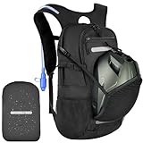 Zavothy 18L Hydration Backpack with 3L Water Bladder Water Backpack for Hiking Hydration Pack Insulated Daypack for Commuting Black