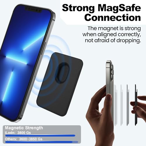 iLodn Magnetic Wallet Compatible with MagSafe for iPhone 17 16 15 14 13 12 Pro Max Air Plus Model, Mag 3 Safe Card Holder Stick on Accessories for Cell Phone & Case, Jet by iLodn - Image 5