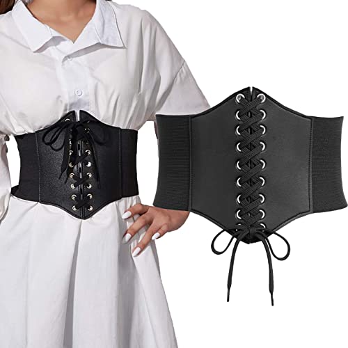Avidlove Black Corset Belt Waspie Belt Gothic Corset Belt Dress Elastic Belts For Women(Black,Small) #TOP26