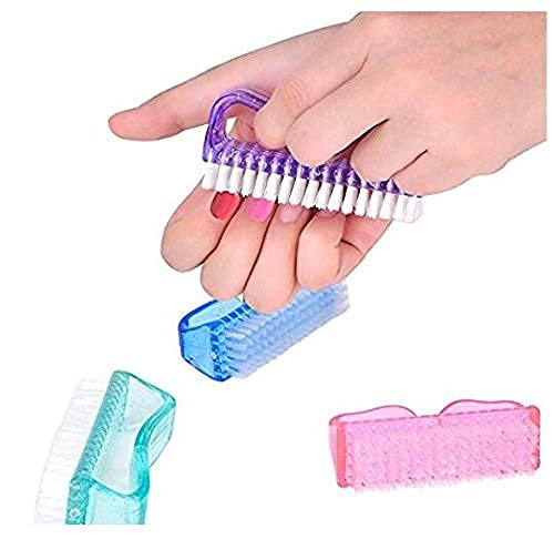 Belicia 4PCS 4 Colors Translucent Handle Nail Brush Nail Hand Scrubbing Cleaning Brush For Men And Women,Handle Grip Nail Brush. - Image 3