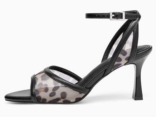 Image of Coutgo Womens Kitten Heels Sandals Pointed Open Toe Ankle Buckle Strap Summer Dress Shoes