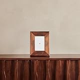 Netbors 4x6 Natural American Walnut Picture Frame, 8x10 Wide Border Handcrafted Original Wood Tabletop and Wall Art Decoration for Wedding, Graduation, Family and Travel Memories, African Pattern