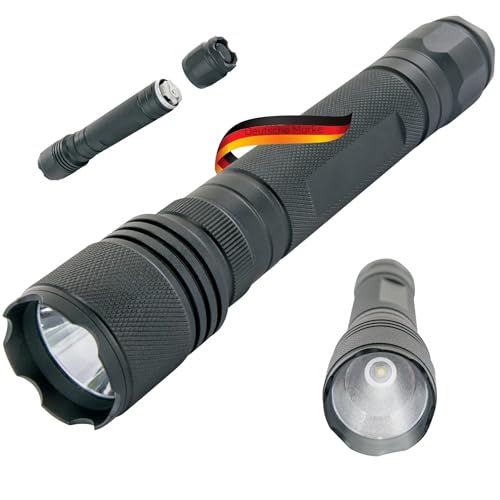 SCHWAIGER TLED400S 533 LED Taschenlampe Handlampe Taschenleuchte Notfalllicht Batterie IPX4 Spritzwassergeschützt Aluminium Leuchtdauer 5h 20m Reichweite 210 Lumen Camping Wandern Notfälle