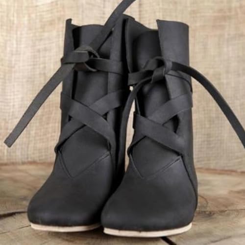 Mittelalter Stiefel Aus PU-Leder Für Herren & Damen - Wikinger, Piraten Cosplay Unisex