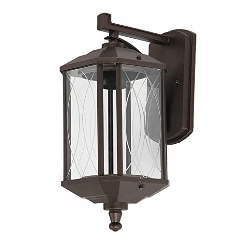 CHUNGYANG Aplique de pared vintage para exteriores, impermeable, lámpara de pared creativa para exteriores, lámpara de pared de aluminio fundido con vidrio para jardín, patio, camino, escalera, balcón