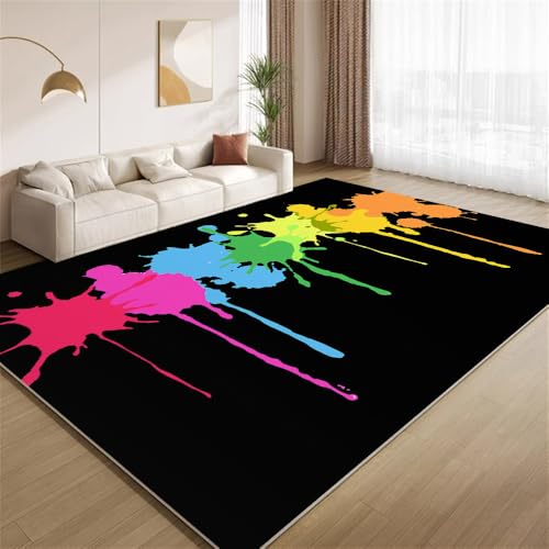 Colorful Paint Splatter Rug 5.3x6.7 Area Rugs...