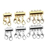 OSALADI 6個 多層磁吸ネックレス留め具 軽量耐久 メタル製重ね付け用ネックレスコネクター 絡まり防止 簡単接続 レディース用ジュエリーパ
