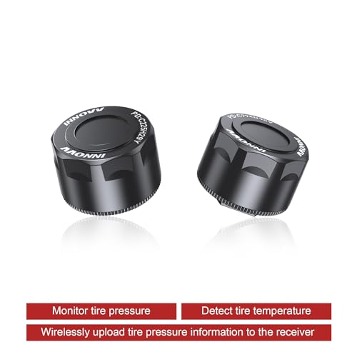 INNOVV TPU 100 Tire Pressure Monitoring System, Mini 2 Cap Tire Pressure Sensor with Monitoring of Tire Pressure, Temperature, Alarm Message Function, External Sensors for Most Motorcycles