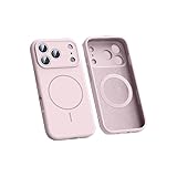 Protective Case for Phone 17/Pro/Air/Pro Max, Silicone Cellphone Case Shockproof Magnetic Phone Cover, Wireless Charging Light Pink