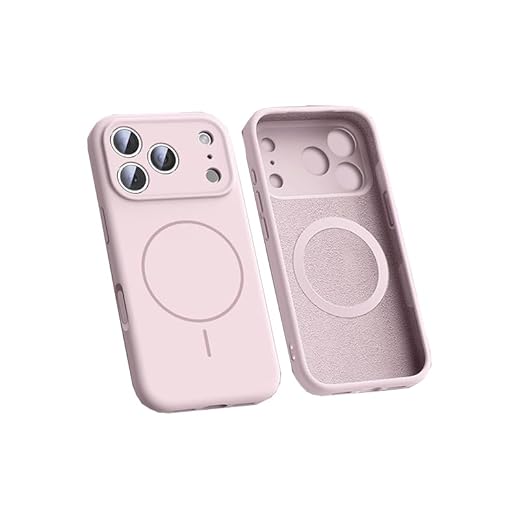 Protective Case for Phone 17/Pro/Air/Pro Max, Silicone Cellphone Case Shockproof Magnetic Phone Cover, Wireless Charging Light Pink