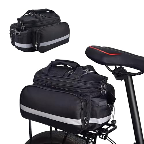 WOKICOR 10-27 L bicicleta portaequipajes bolsa portaequipajes multifuncional, impermeable para asiento trasero, protección de lluvia, reflectante, para ciclismo