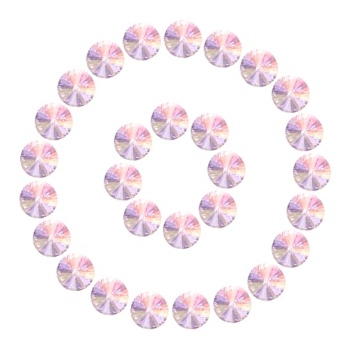 Broche de pedrería artesanal hecho con apliques de cristal facetado rosa azul de 12 mm 40 unidades 2