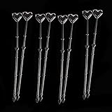 80Pcs Plastic Flower Card Holder Stick Heart Shaped Head Floral Picks for Floral Arrangement Flower...