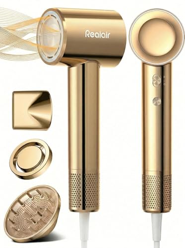 Realair High Speed Hair Dryer with Diffuser, 110,000 RPM Brushless