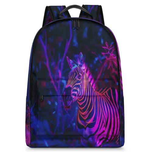 Sac à dos ordinateur 23,5 L grand sac à dos scolaire zèbre pour enfants et adultes