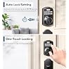 TEEHO Fingerprint Keyless Entry Door Lock - Electronic Keypad Deadbolt with Handle Set - Front Door Handles - Heavy Duty - Door Lock with Code - Easy Installation - Matte Black
