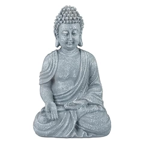 Relaxdays Estatua Buda Sentado para Jardín o Salón Cover