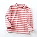 Children's Undershirt Autumn and Winter New Semi High Neck Striped High Stretch Top Long Baby Girl Cute (C, 3-4 Years)