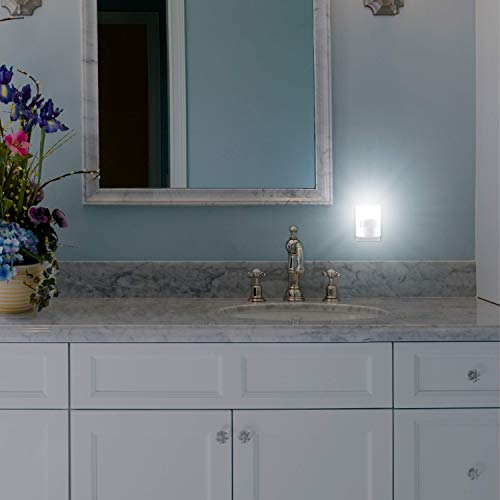 Image of GE LED Motion Sensor Night Light, Plug-in, 40 Lumens, Warm White, UL-Certified, Energy Efficient, Ideal Nightlight for Bedroom, Bathroom, Kitchen, Hallway, 12201, White, 2 Pack