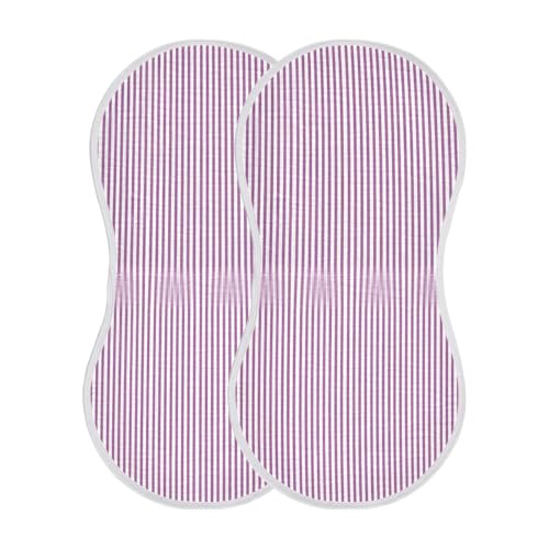 Muslin Baby Burp Cloths, Violet White Stripes Cotton Soft Burp Cloths for Newborns​​, Extra Absorbent Burp Cloths 1-Pack​​, 22 x 11 Inch2