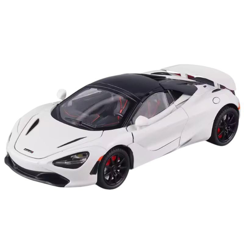 Image of 1:24 Maclaren 720s Sports Model Exclusive Alloy Diecast Pull Back Toy car with Openable Doors & Light Music Toys for Kids Boy Girl Gift (1:24 Maclaren 720s -White)